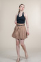 Women's Summer Beige Printed High-Corsage Belted Mini Skirt Stylish Daily Comfortable 6878 - 2