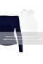 Open-Shoulder Athlete Knitted Blouse Lax0009 Dark Blue - 5