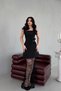 Black Lace Detailed Detachable Skirt Evening Dress