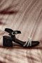 Girl's Black Glittery Children's Stone Heels Sandals - 5