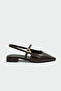 Noir Buckle Detail Women's Bitter Brown Ballet Flats