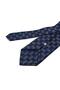 Navy Blue Motif Patterned Classic Tie with Handkerchief Kk13641 - 3