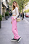 Women's Trend Striped Wide-Leg Pink Palazzo Pants - 2