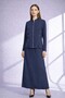 26452 Button Detailed Front Zipper Jacket Skirt Set