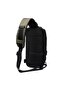 Anti-Theft Sling Crossbody Backpack for Men With USB Port, Reflective Details, Army Green, 9223 - 4