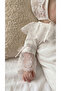 Vintage Design Guipure Lace Collar Baby Footed Romper and Hat Set - 100% Cotton Ecru - 4