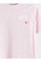 Lcw Kids Pink Printed Girl's T-Shirt - 4