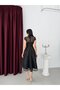 Black Shoulder Detail Lace Embroidered Sequined Midi Evening Dress - 7
