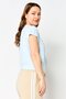 Women Sportswear Fit Short Sleeves Yoga Top, Ice Blue - 3
