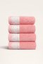 Milano 4-Piece Guipure Lace Towel Set 100% Cotton Certified Hand and Face Towels 50X90Cm - Pink - 5