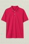 Cotton Lu Polo Collar Pomegranate Flower Short Sleeve T-Shirt Suitable for School and Daily Use