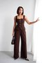 Women's Button Detailed Lace-Up Vest & Palazzo Pants Double Set Nsa-58093