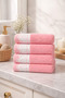 Milano 4-Piece Guipure Lace Towel Set 100% Cotton Certified Hand and Face Towels 50X90Cm - Pink - 6
