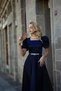 Women's Square Neck Belt Buckle Detailed VICTORIA Formal Graduation Dress - 4