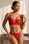 Women's Red Lace Detailed Lingerie Set
