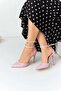 Lila Yılan Leather Si Patterned Stiletto Pointed Toe Women's Heeled Shoes