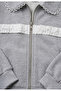 Girl's Gray Lace Collared Zipper Suit - 4