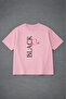 Oversized T-Shirt Black Red Printed %100 Cotton T-Shirt Comfortable Fit