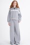 Girl's Gray Lace Collared Zipper Suit