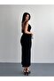 One Shoulder Buckled Long Dress Black - 5