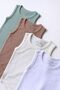 100% Organic Cotton 4-Piece Jacquard Baby Bodysuit Set - Ecru, White, Light Green, Taupe - 4