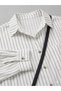 Black - White Striped Shirt: "Vertical Striped Oversized Black-White Shirt - Street Style - 3
