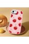 iPhone 7/8/Se 2020 2022 Compatible Shock-Absorbing Camera Protected Pink Silicone Case Cherry Patterned - 3