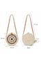 Round Wicker Women's Bag Si Natural Rattan Crisscross Straps Bohemian Shoulder Bag Handmade Summer Casual Bag - 4
