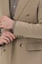 Pique Men's Beige Double-Breasted Pointed Collar Stretchy Poly Viscose Fabric Slim Fit Sports Blazer Jacket - 5
