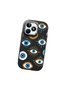 Realme Note 50 Compatible Shock-Absorbing Camera Protected Black Silicone Case with Evil Eye Bead - 3