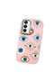 Samsung Galaxy A25 Compatible Shock-Absorbing Camera Protected Pink Silicone Case Evil Eye Charm - 3