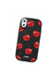 iPhone XS Max Compatible Shock-Absorbing Camera Protected Black Silicone Case Cherry Patterned - 3