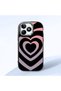 Realme Note 50 Compatible Shock-Absorbing Camera Protected Black Silicone Case Heart Pattern