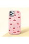 iPhone 11 Pro Max Compatible Shock-Absorbing Camera Protected Pink Silicone Case Cherry Patterned