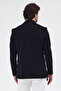 Pique Men's Black Double-Breasted Pointed Collar Stretchy Poly Viscose Fabric Slim Fit Sports Blazer Jacket - 7