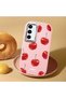 Samsung Galaxy S23 Fe Compatible Shock-Absorbing Camera Protected Pink Silicone Case Cherry Patterned - 2