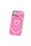 Realme C25/C25S Compatible Shock-Absorbing Camera Protected Pink Silicone Case Heart Pattern - 3