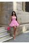 Women's Pink Halter Neck Balloon Mini Dress Yel221709