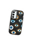 Samsung Galaxy S23 Fe Compatible Shock-Absorbing Camera Protected Black Silicone Case with Evil Eye Bead - 3