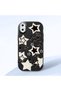 iPhone XS Max Compatible Shock-Absorbing Camera Protected Black Silicone Case Star Pattern