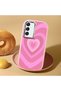 Pink Silicone Case Heart Pattern with Shock-Absorbing Camera Protections Compatible with Samsung Galaxy S22 - 2