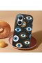 Poco X7 Pro Compatible Shock-Absorbing Camera Protected Black Silicone Case with Evil Eye Bead - 2