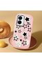 Vivo Y16/Y02S Compatible Shock-Absorbing Camera Protected Pink Silicone Case Star Pattern - 2
