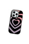 iPhone 16 Pro Compatible Shock-Absorbing Camera Protected Black Silicone Case Heart Pattern - 3