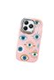 Realme Note 60/60X Compatible Shock-Absorbing Camera Protected Pink Silicone Case Evil Eye Charm - 3