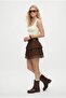 Women's Rosa Belt Pack Lace Pack Short Brown Woven Skirt - 5