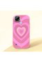 Realme C21 Compatible Shock-Absorbing Camera Protected Pink Silicone Case Heart Pattern