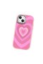 Pink Silicone Case Heart Pattern with Shock-Absorbing Camera Protections Compatible with iPhone 14 Plus/15 Plus - 3