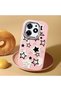 Tecno Spark 10 Pro(Ki7) Compatible Shock-Absorbing Camera Protected Pink Silicone Case Star Pattern - 2