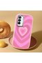 Pink Silicone Case Heart Pattern Compatible with Samsung Galaxy A26 Shock-Absorbing Camera Protected - 2